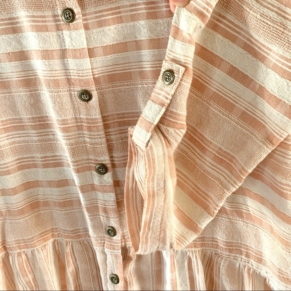 Simply Noelle striped peplum button down tunic shirt size S/M - Picture 4 of 8